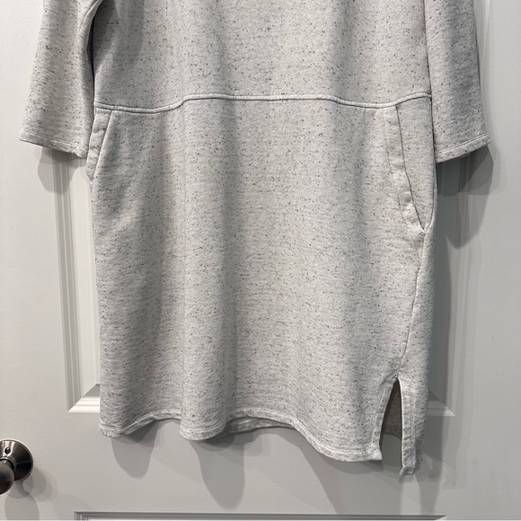 Eileen Fisher Organic Cotton 3/4 Sleeve Shift Dress Size Large White Gray - Picture 9 of 13